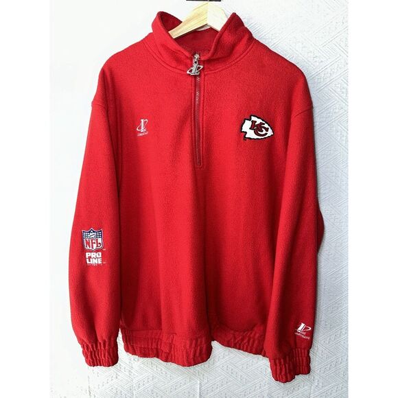 VTG‎ KANSAS CITY CHIEFS NFL PRO LINE LOGO ATHLETIC FLEECE PULLOVER JACKET SZ M - Picture 1 of 10